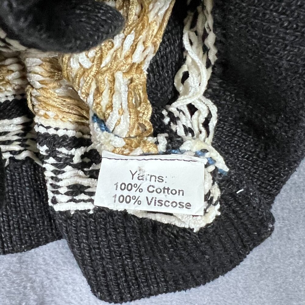 Lan Knits of Vermont Vintage Cardigan Blue Gold‎ Hand Loomed Old Money Small - Picture 3 of 8
